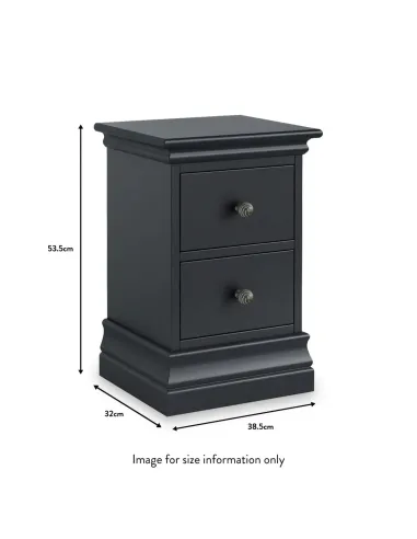 Weston Narrow Bedside Locker - Charcoal
