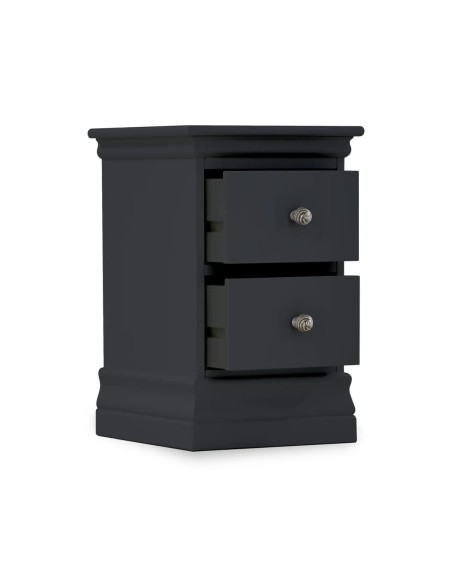 Weston Narrow Bedside Locker - Charcoal