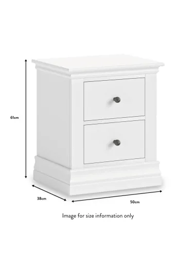 Weston 2 Drawer Bedside Locker - White