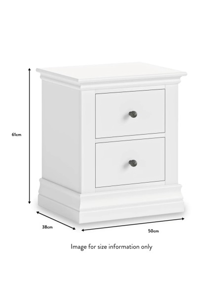 Weston 2 Drawer Bedside Locker - White