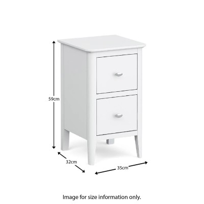 Ferndale Narrow Bedside Locker - White