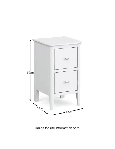 Ferndale Narrow Bedside Locker - White