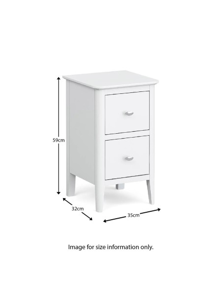 Ferndale Narrow Bedside Locker - White