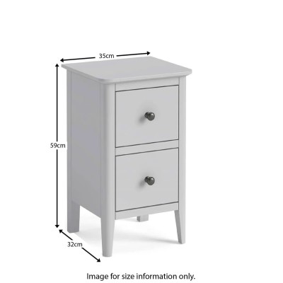 Marcus Narrow Bedside Locker - Grey