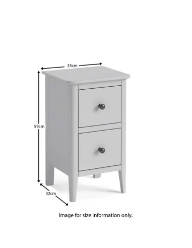 Marcus Narrow Bedside Locker - Grey