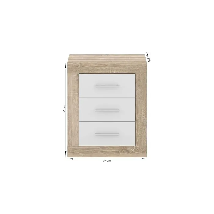 Camille Bedside Locker - Sonoma Oak/White