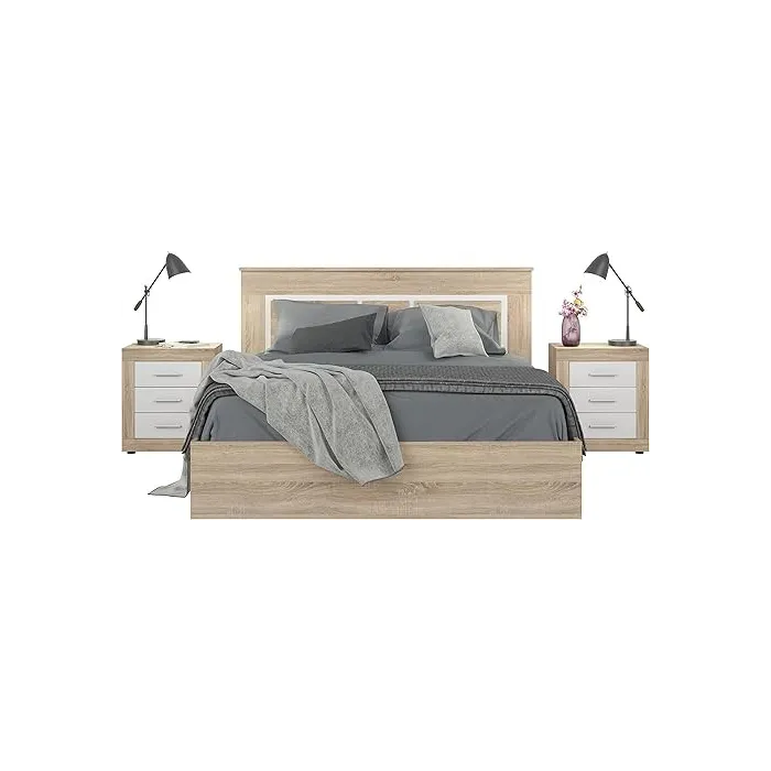 Camille Bedside Locker - Sonoma Oak/White