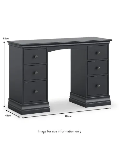 Weston Double Pedestal Dressing Table - Charcoal