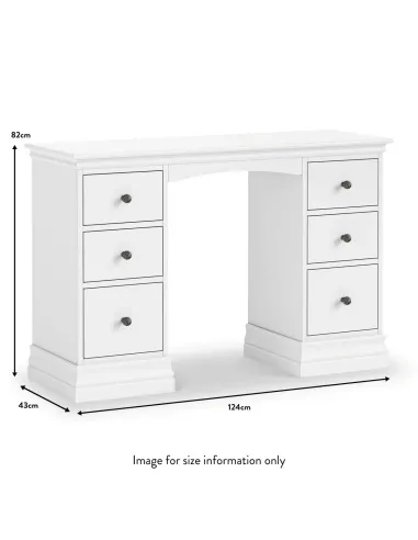 Weston Double Pedestal Dressing Table - White