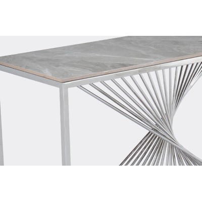 Calabria Console Table - Sintered Stone and Stainless Steel