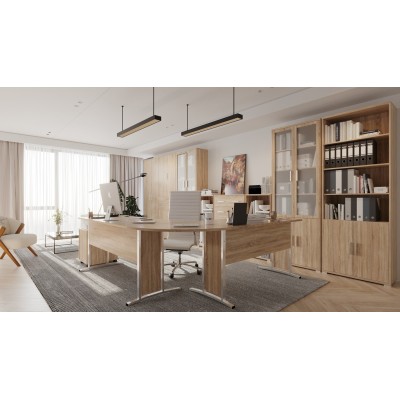 Office Line 1.4m Desk - Sonoma Oak