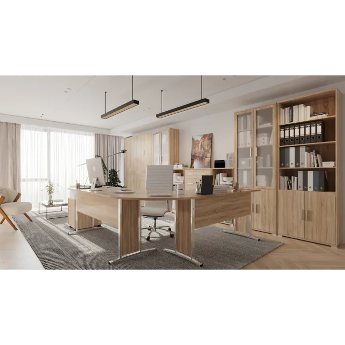 Office Line 1.4m Desk - Sonoma Oak