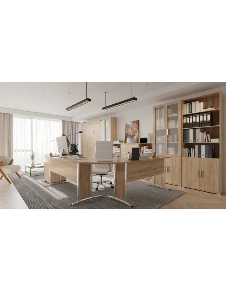 Office Line 1.4m Desk - Sonoma Oak
