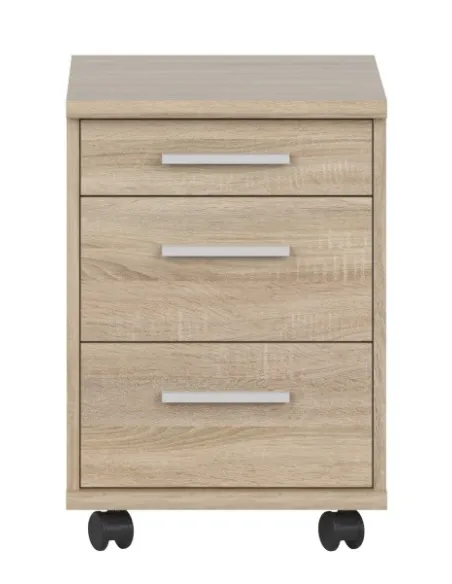 Office Line 3 Drawer Locker - Sonoma Oak
