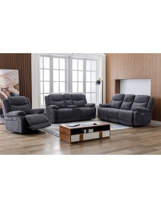 Lahinch 2 Seater Electric Recliner Sofa with Console - Dark Grey 2