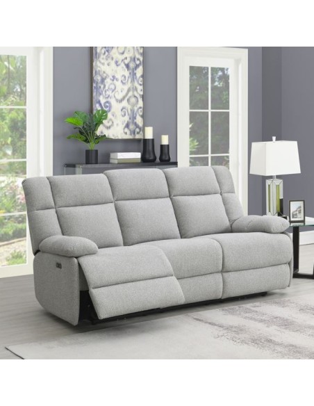 Klayton 3 Seater Power Recliner - Light Grey