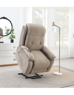 Calina Lift & Rise Massage Armchair - Light Tan
