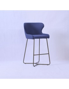 Hambling Barstool - Blue with Gold Legs