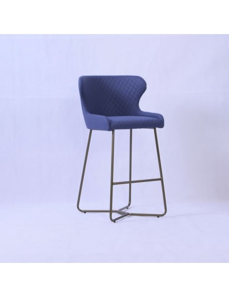 Hambling Barstool - Blue with Gold Legs