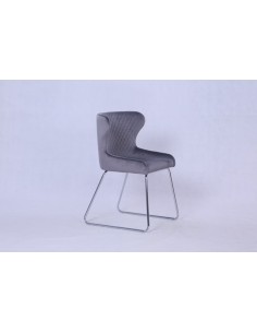 Hambling Dining Chair - Grey with Chrome Legs