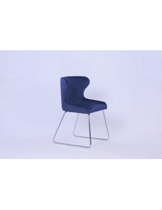 Hambling Dining Chair - Blue with Chrome Legs