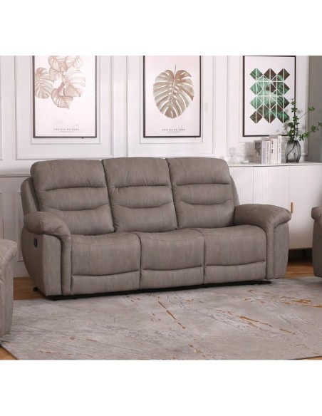 Lucas 3 Seater Recliner Sofa - Beige