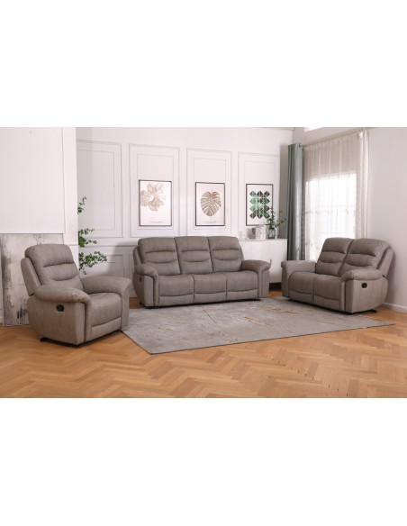 Lucas 3 Seater Recliner Sofa - Beige
