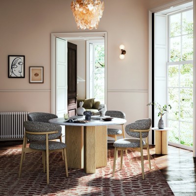 Lesing Dining Chair - Grey Boucle