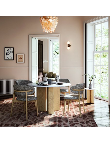 Lesing Dining Chair - Grey Boucle