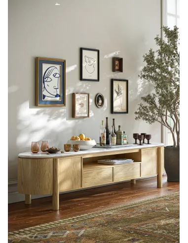 Lesing Large TV Unit - Light Oak