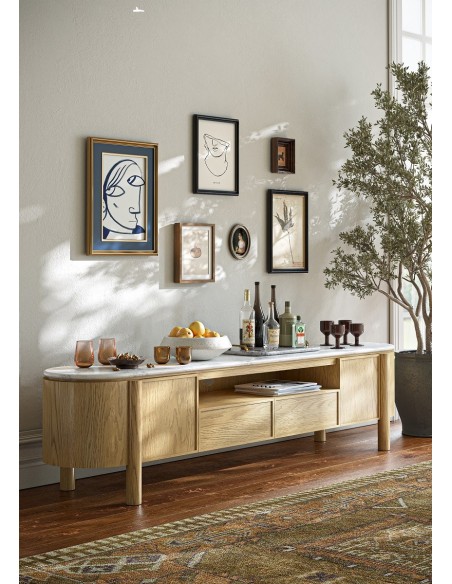 Lesing Large TV Unit - Light Oak