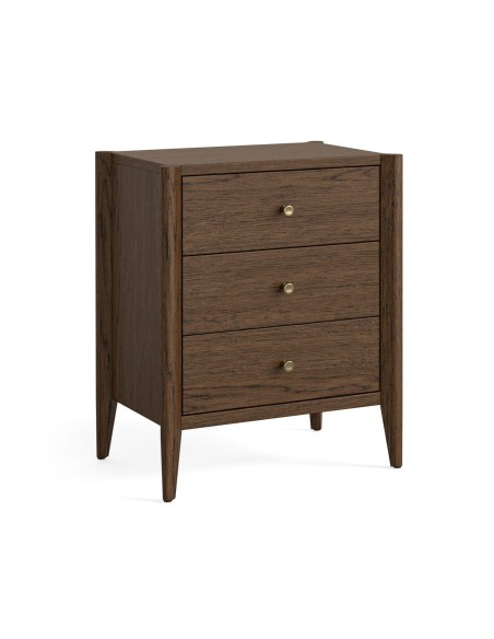Teramo 3 Drawer Bedside Locker - Brown