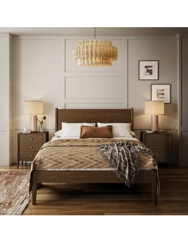 Teramo 3 Drawer Bedside Locker - Brown