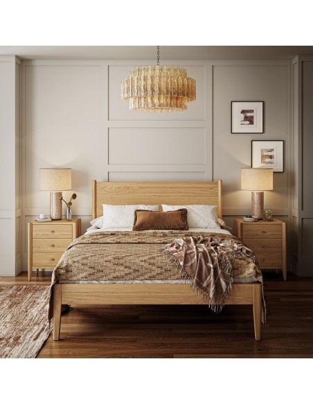 Teramo 3 Drawer Bedside Locker - Natural