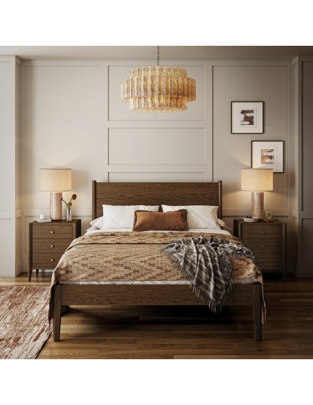 Teramo 4ft6 Panelled Bedframe - Brown