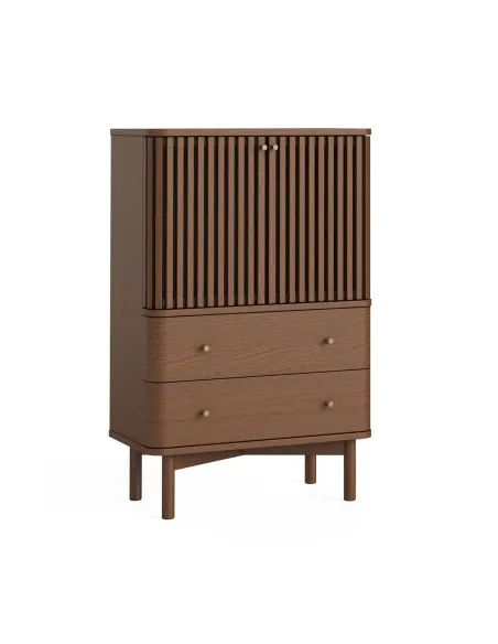 Boardwalk Shoe Cabinet - Brown Oak