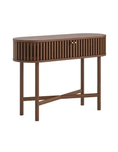 Boardwalk Oval Console Table - Brown Oak