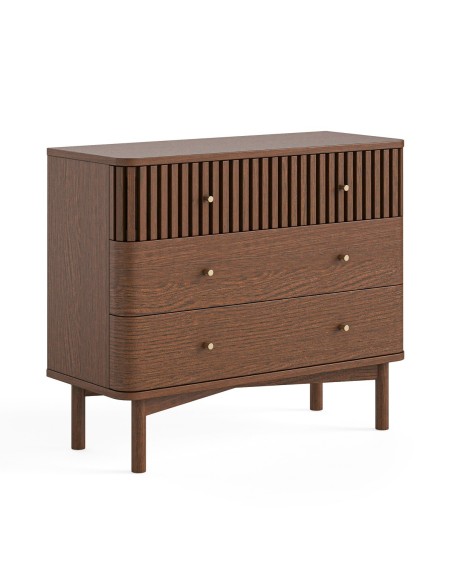 Boardwalk 3 Drawer Chest- Brown Oak