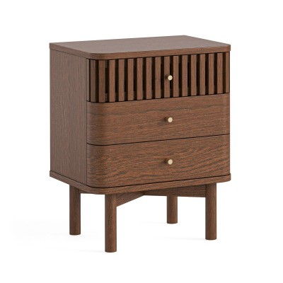 Boardwalk 3 Drawer Bedside Locker - Brown Oak