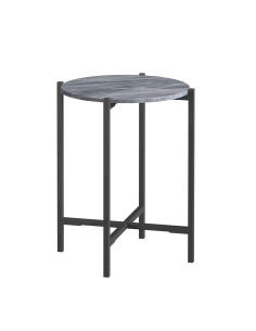 Livia Side Table - Grey Base/Grey Marble