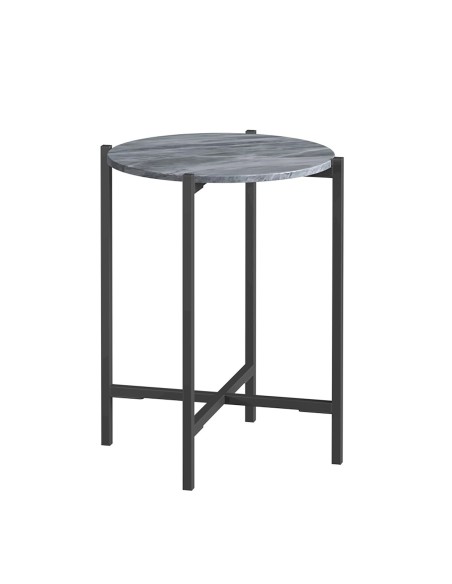 Livia Side Table - Grey Base/Grey Marble