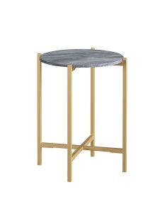 Livia Side Table - Gold Base/Grey Marble