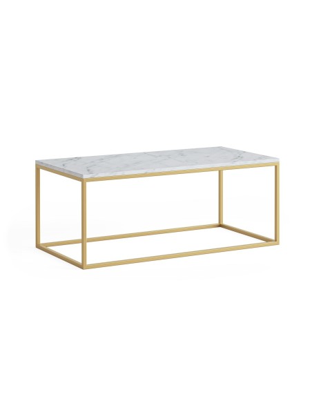 Livia Rectangular Coffee Table - Gold Base/White Marble