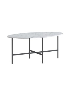 Livia Oval Coffee Table - Grey Base/White Marble