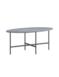 Livia Oval Coffee Table - Grey Base/Grey Marble