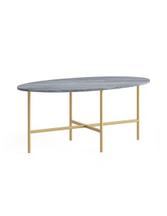 Livia Oval Coffee Table - Gold Base/Grey Marble