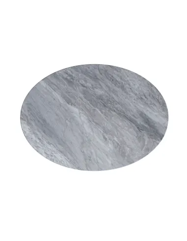 Livia Oval C Side Table - Grey Base/Grey Marble
