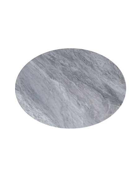 Livia Oval C Side Table - Grey Base/Grey Marble