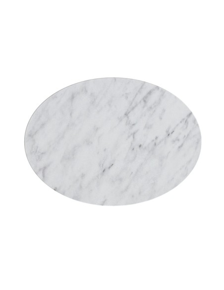 Livia Oval C Side Table - Gold Base/White Marble