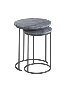 Livia Nest of Tables - Grey Base/Grey Marble